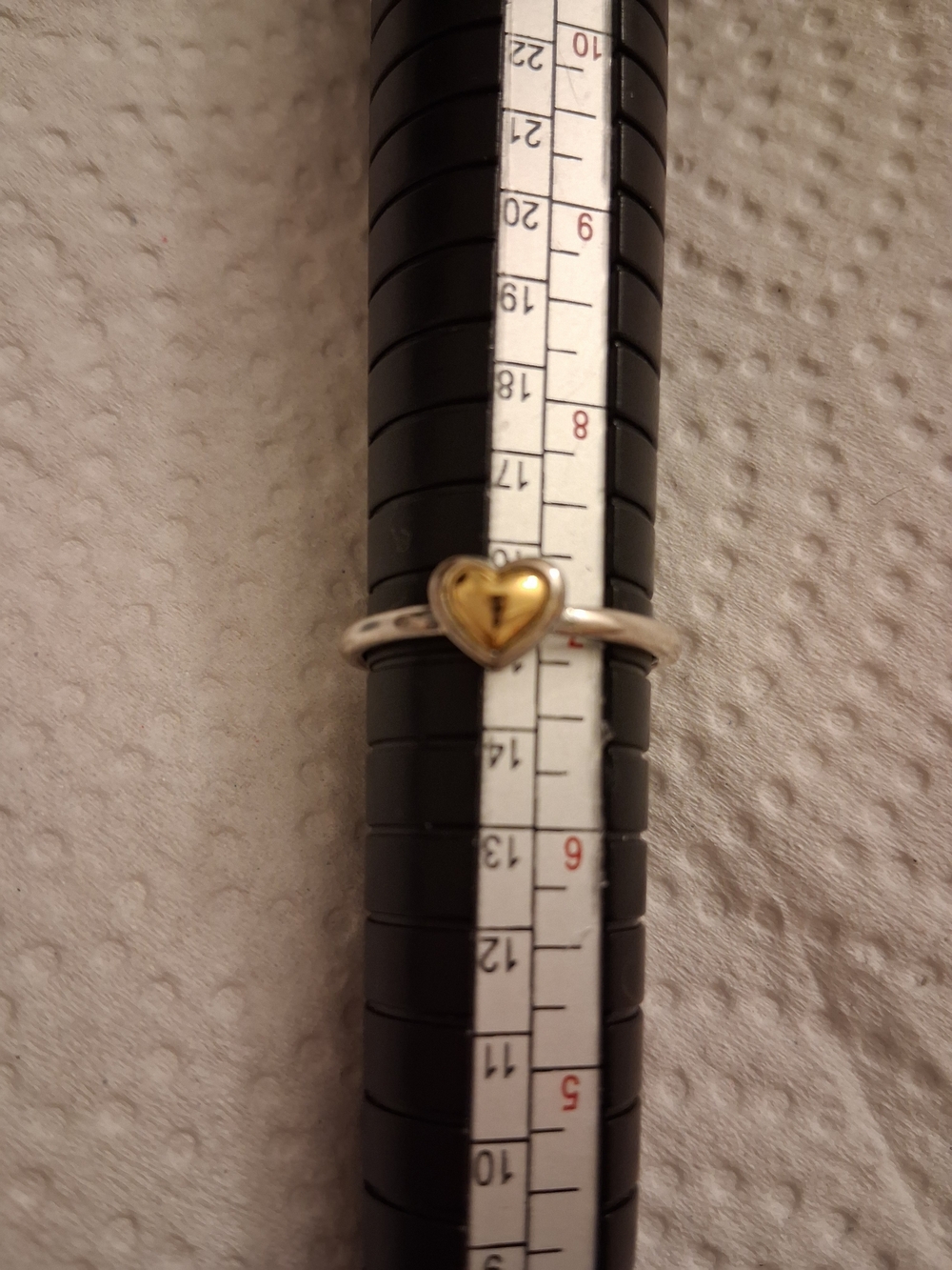 Pandora Two-Tone Heart Accent Ring in Silver and Gold Sell As It Is